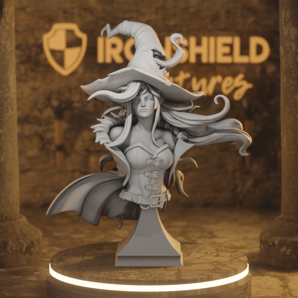 Fiore Goode Bust Human Warlock DnD miniature 3D printed resin tabletop RPG figure