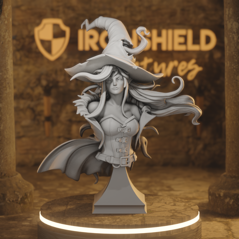 Fiora Goode Bust - Human Warlock Witch of the Hocus Coven Broad-Hat Spellcaster