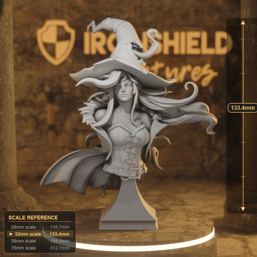 Fiore Goode Bust Human Warlock DnD miniature 3D printed resin tabletop RPG figure