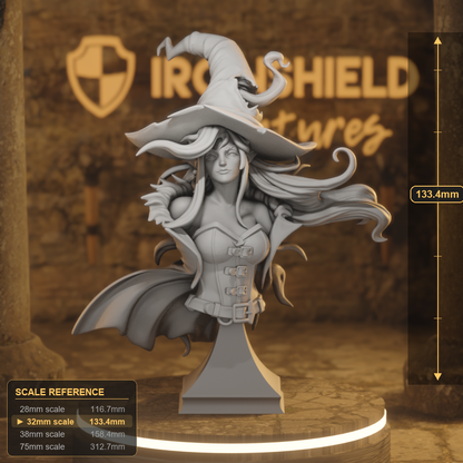 Fiore Goode Bust Human Warlock DnD miniature 3D printed resin tabletop RPG figure