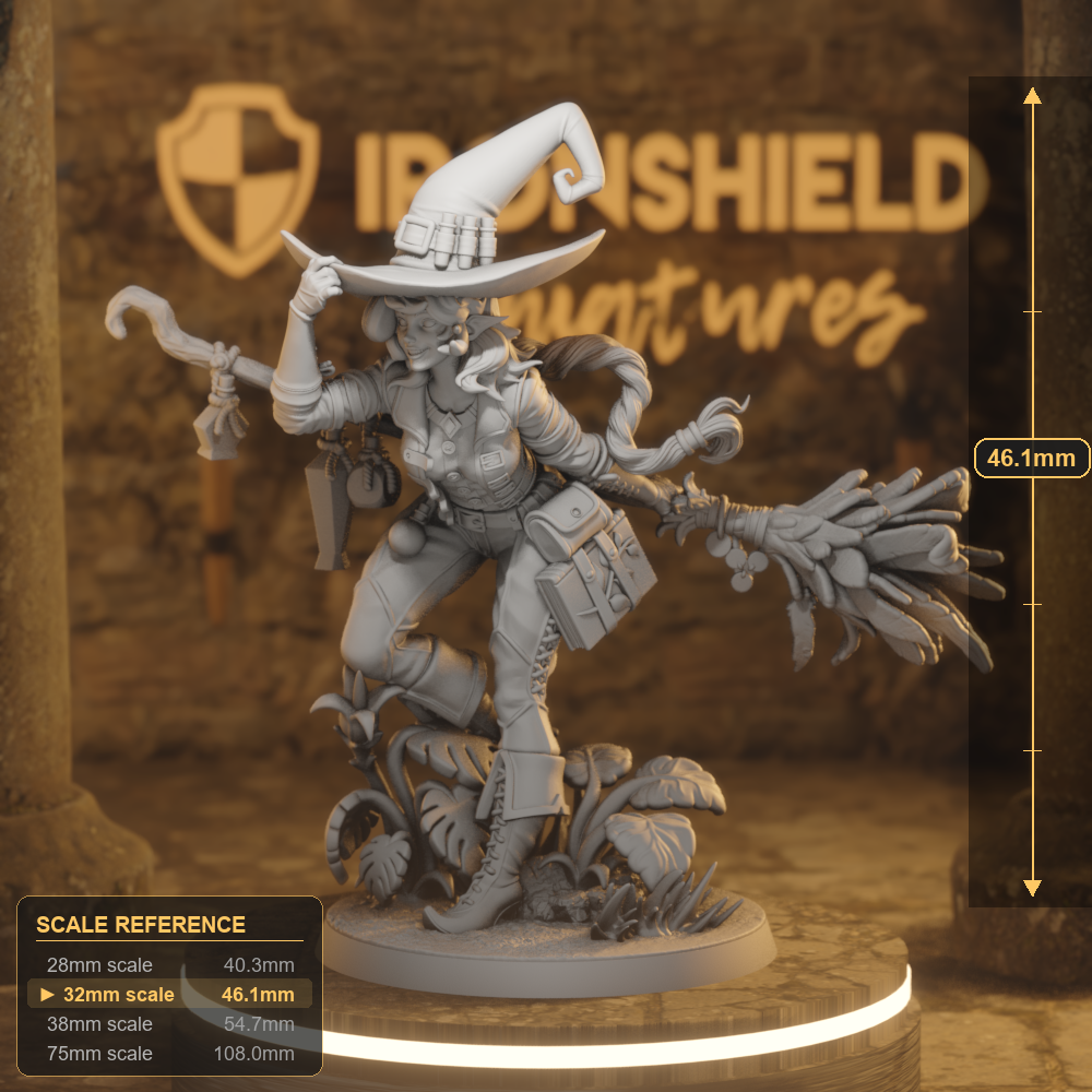 Flaurie Goode Human Druid DnD miniature 3D printed resin tabletop RPG figure