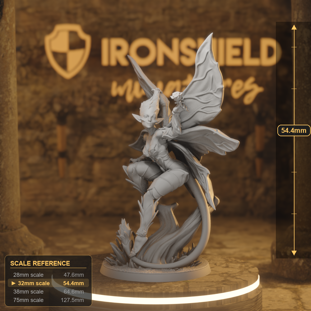 Flower Sprite 3 Fey DnD miniature 3D printed resin tabletop RPG figure
