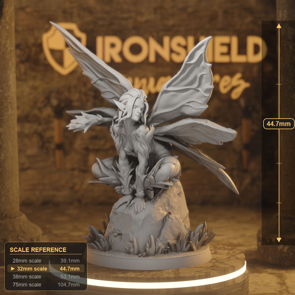 Flower Sprite 4 Fey DnD miniature 3D printed resin tabletop RPG figure