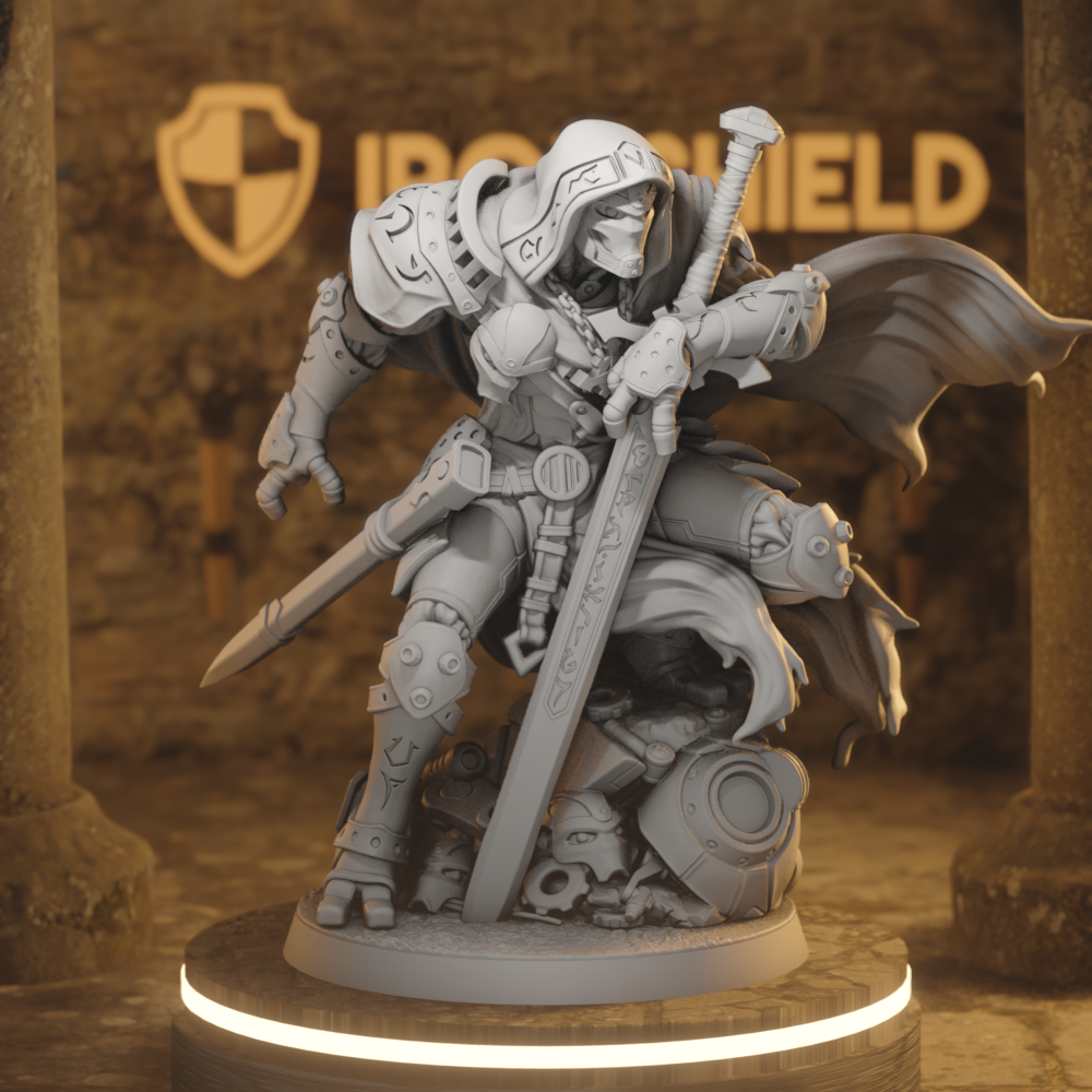 Forgeborn Errant Construct Fighter DnD miniature 3D printed resin tabletop RPG figure