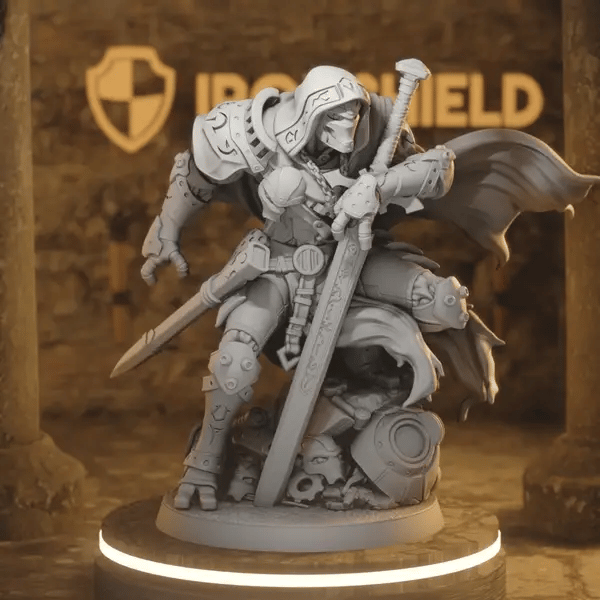 Forgeborn Errant DnD miniature 360 turntable animation