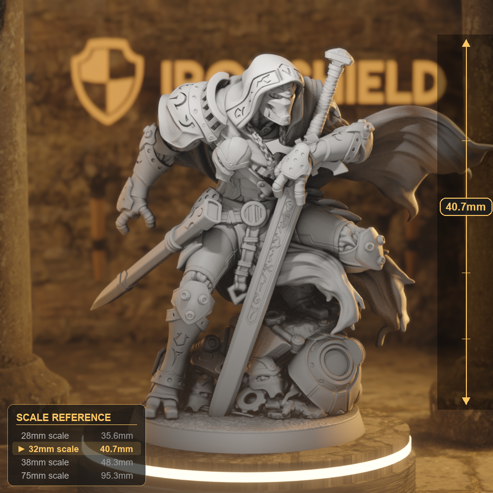 Forgeborn Errant Construct Fighter DnD miniature 3D printed resin tabletop RPG figure
