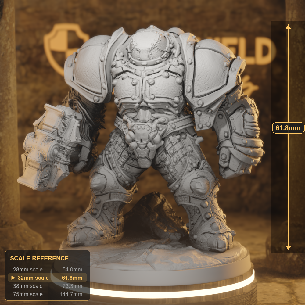 Forgeborn Juggernaut 1 Construct DnD miniature 3D printed resin tabletop RPG figure