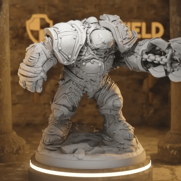 Forgeborn Juggernaut 2 DnD miniature 360 turntable animation