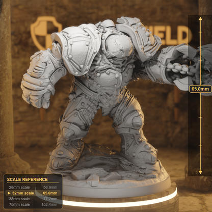 Forgeborn Juggernaut 2 Construct DnD miniature 3D printed resin tabletop RPG figure