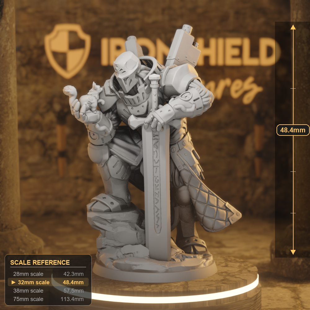 Forgeborn Paragon Construct Paladin DnD miniature 3D printed resin tabletop RPG figure