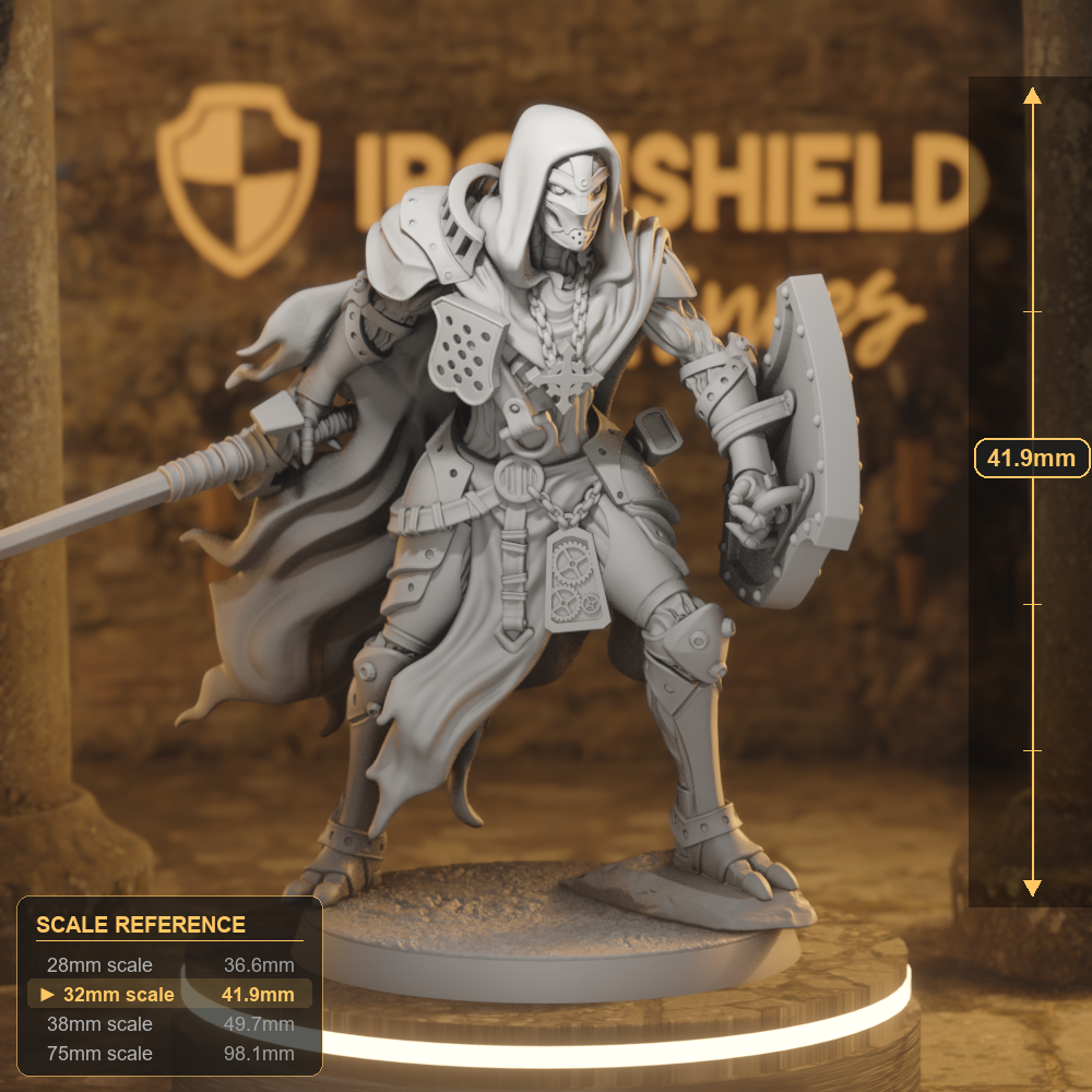 Forgeborn Templar 1 Construct Paladin DnD miniature 3D printed resin tabletop RPG figure