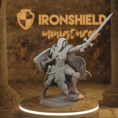 Forgeborn Templar 2 DnD miniature 360 turntable animation