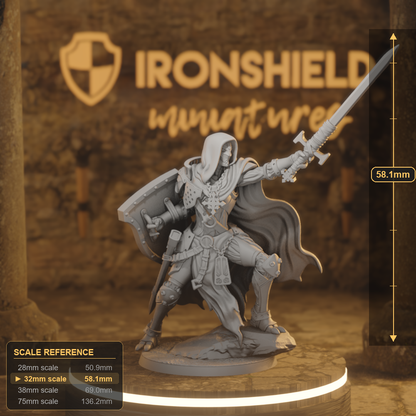 Forgeborn Templar 2 Construct Paladin DnD miniature 3D printed resin tabletop RPG figure