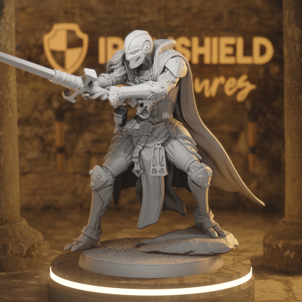 The Whirring Island - Forgeborn Templar - Caped Warforged Construct Paladin Greatsword Crusader Duelist
