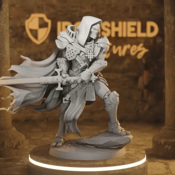 Forgeborn Templar 4 DnD miniature 360 turntable animation