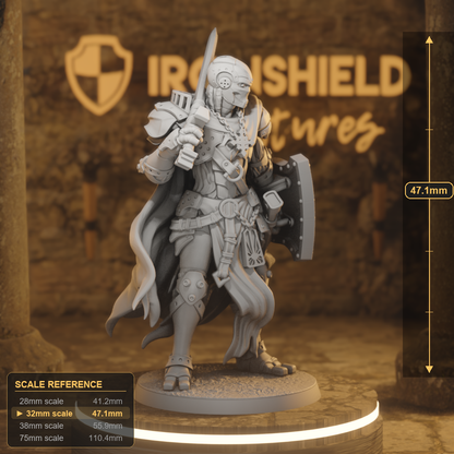 Forgeborn Templar 5 Construct Paladin DnD miniature 3D printed resin tabletop RPG figure