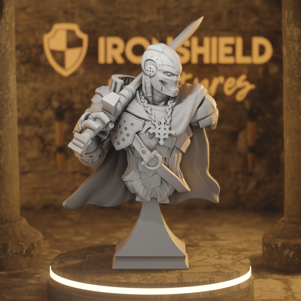 Forgeborn Templar Bust Construct Paladin DnD miniature 3D printed resin tabletop RPG figure
