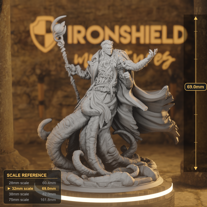 Frederik Vahlen Amalgamation Aberration Wizard DnD miniature 3D printed resin tabletop RPG figure