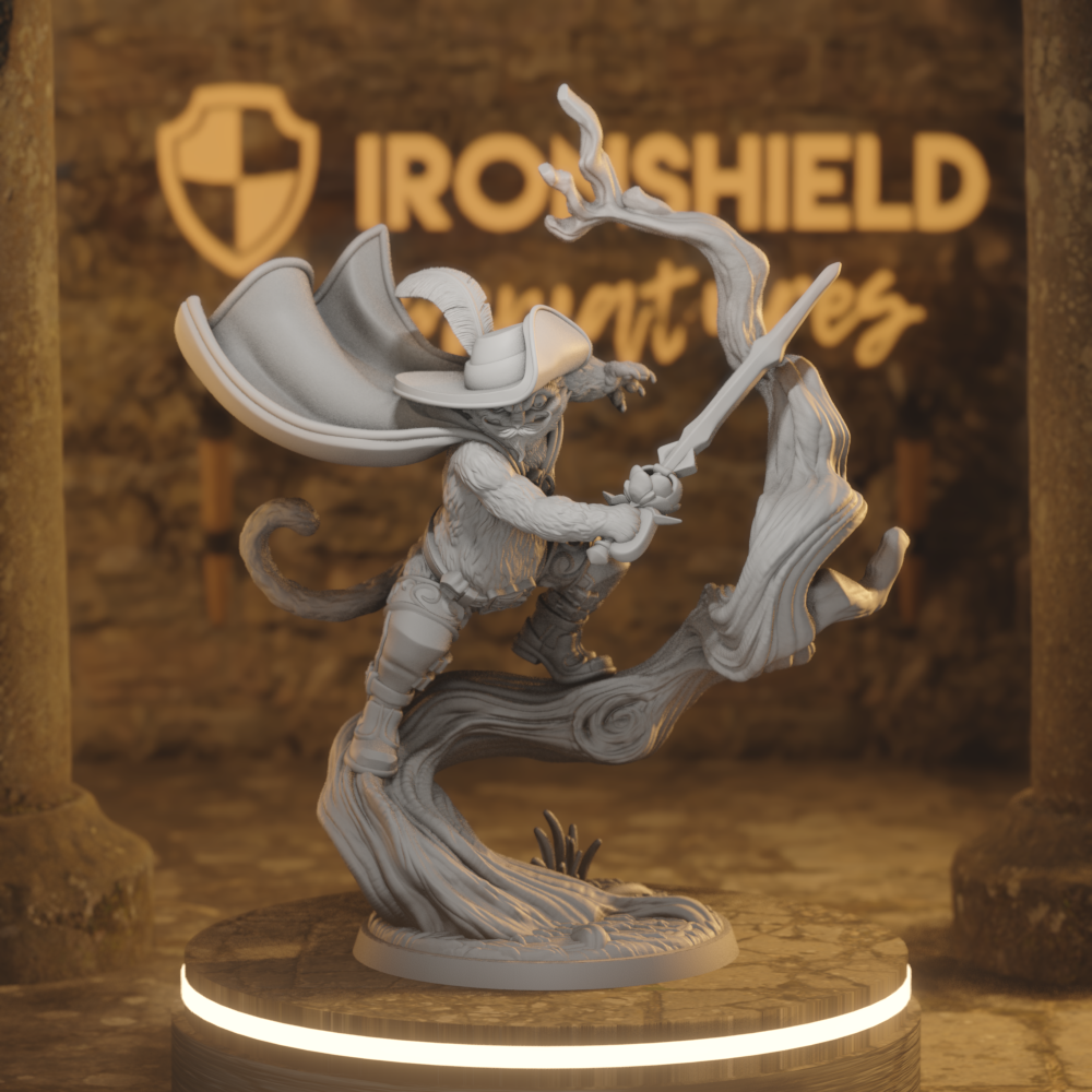 Garth Fieldar Beastfolk Rogue DnD miniature 3D printed resin tabletop RPG figure
