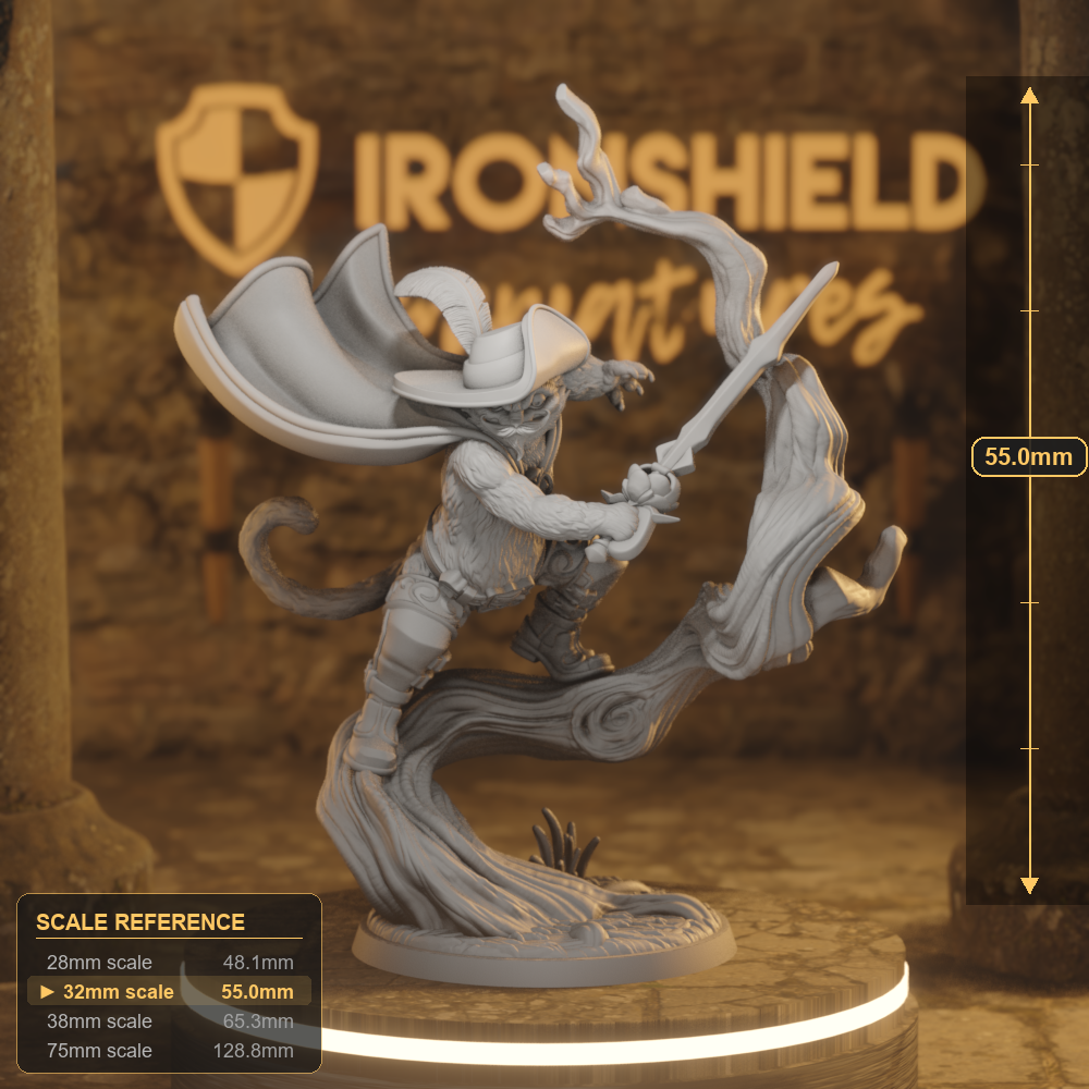 Garth Fieldar Beastfolk Rogue DnD miniature 3D printed resin tabletop RPG figure