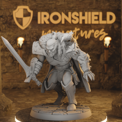 Gazzmal Heroic Orc Barbarian Fighter DnD miniature 3D printed resin tabletop RPG figure