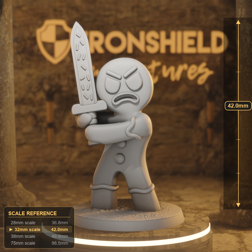 Gingerbrute 1 Construct DnD miniature 3D printed resin tabletop RPG figure