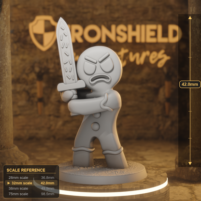 Gingerbrute 1 Construct DnD miniature 3D printed resin tabletop RPG figure