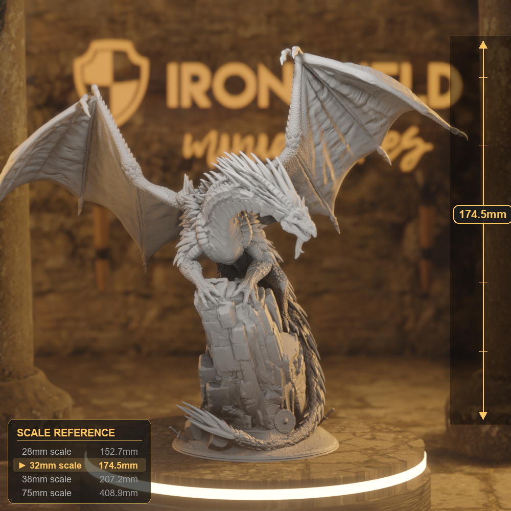 Gintharax Dragon DnD miniature 3D printed resin tabletop RPG figure