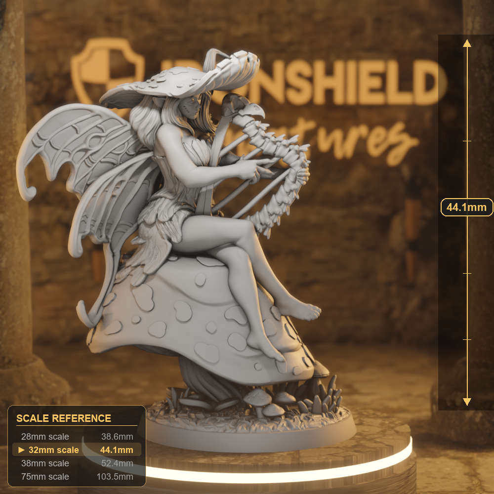 Glade Minstrel 1 Fey Bard DnD miniature 3D printed resin tabletop RPG figure