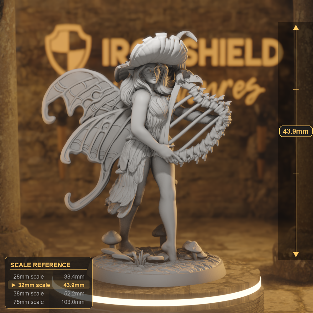 Glade Minstrel 2 Fey Bard DnD miniature 3D printed resin tabletop RPG figure