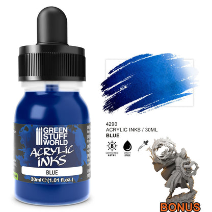 Green Stuff World Acrylic Ink Opaque Blue 30ml