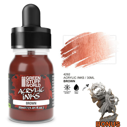 Green Stuff World Acrylic Ink Opaque Brown 30ml