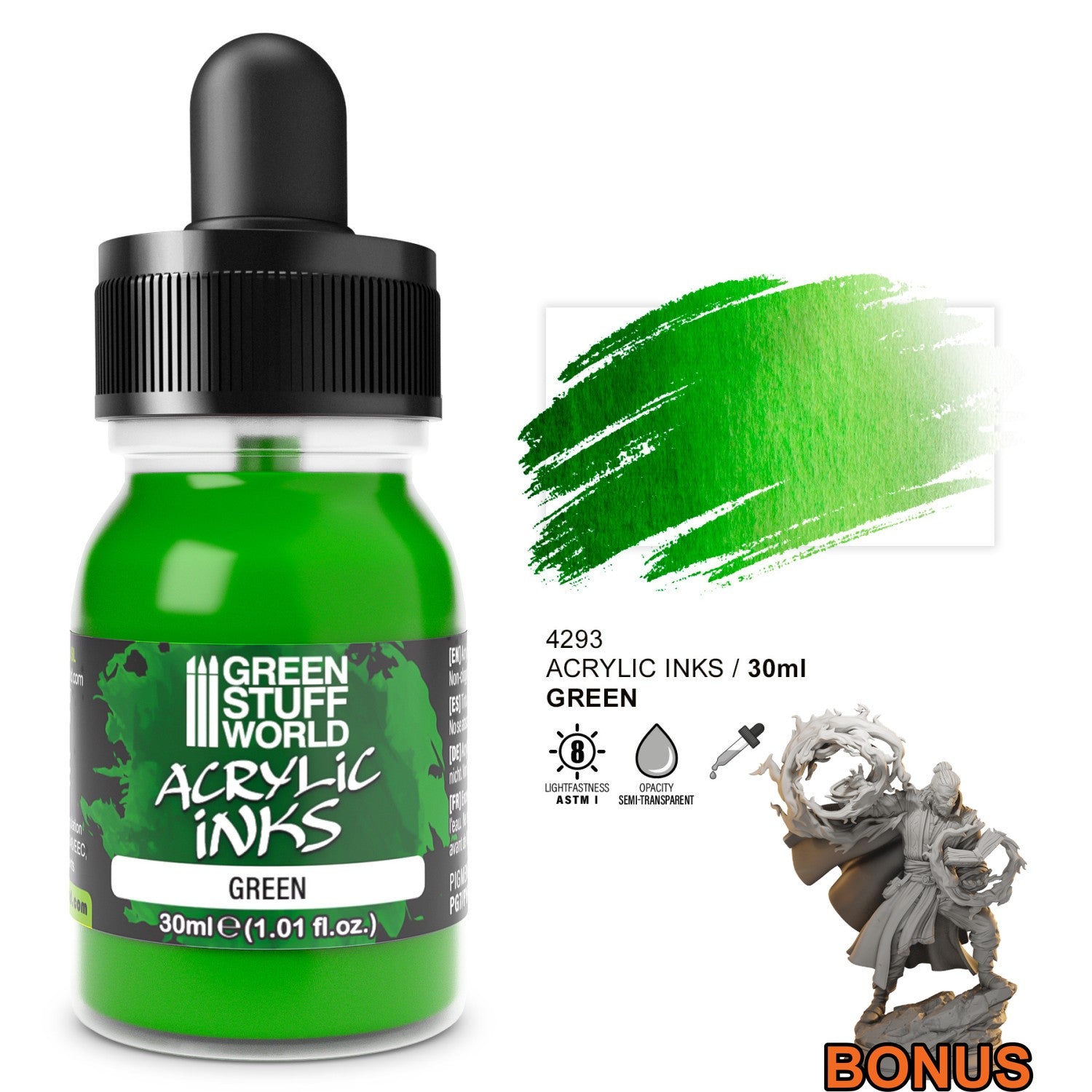 Green Stuff World Acrylic Ink Opaque Green 30ml