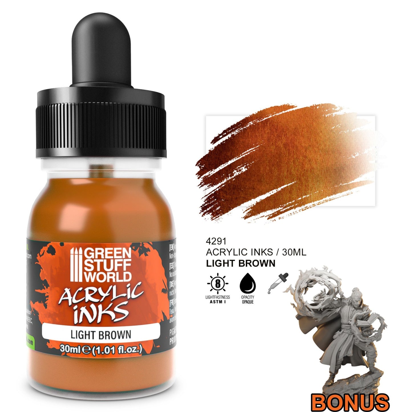 Green Stuff World Acrylic Ink Opaque Light Brown 30ml