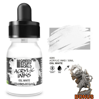 Green Stuff World Acrylic Ink Opaque OSL White 30ml