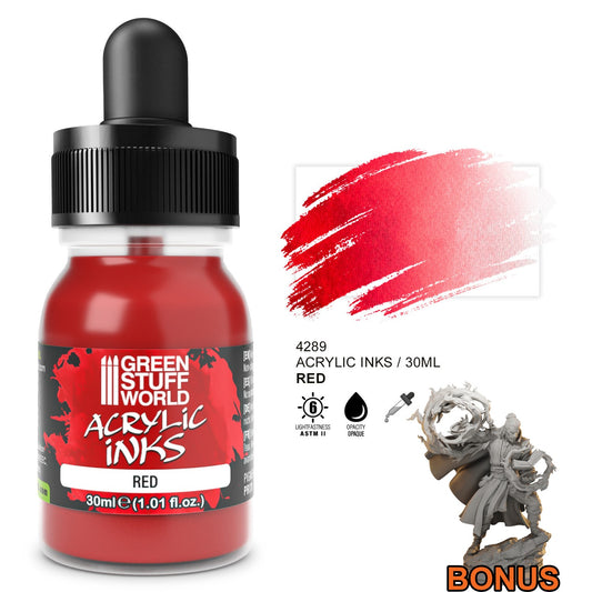 Green Stuff World Acrylic Ink Opaque Red 30ml