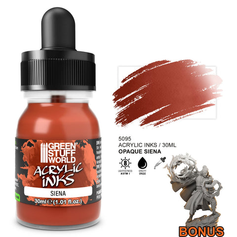 Green Stuff World Acrylic Ink Opaque Sienna 30ml