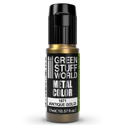 Green Stuff World Acrylic Metal Paint - ANTIQUE GOLD 17ml - view 2
