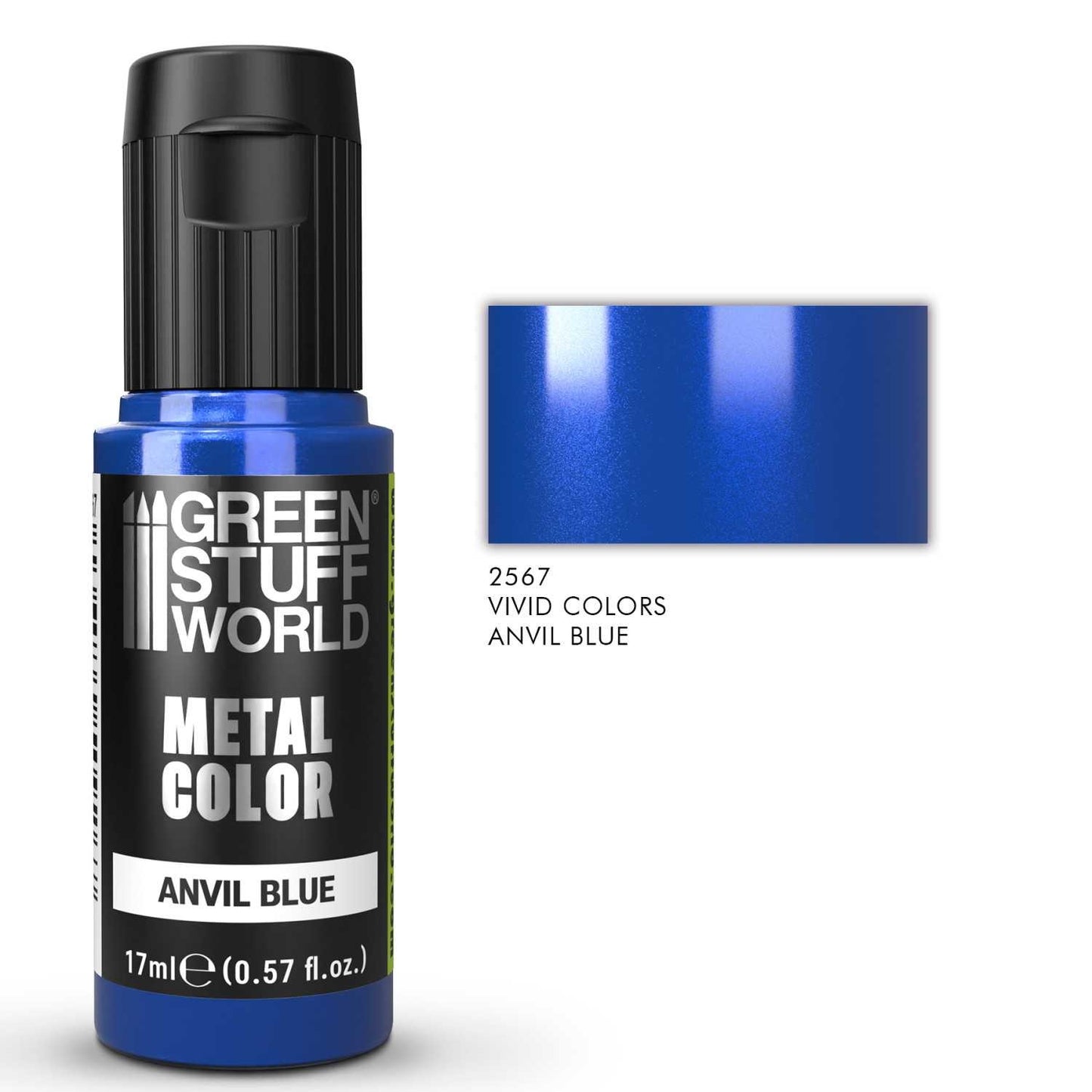 Green Stuff World Acrylic Metal Paint VIVID Anvil Blue 17ml - view 3