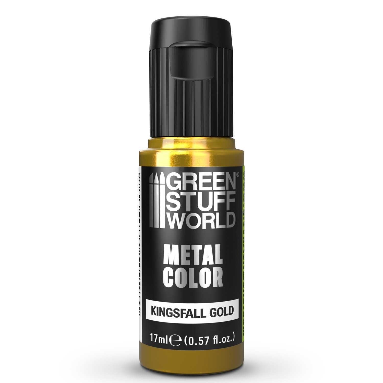Green Stuff World Acrylic Metal Paint VIVID Kingsfall Gold 17ml - view 2