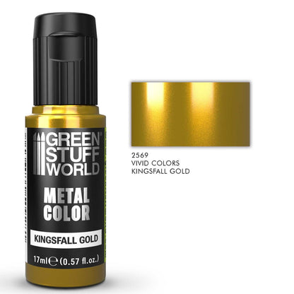 Green Stuff World Acrylic Metal Paint VIVID Kingsfall Gold 17ml - view 3