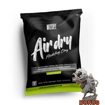 Green Stuff World Air Dry Modeling Foam Clay Black 250g