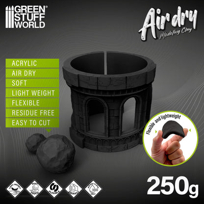 Green Stuff World Air Dry Modeling Foam Clay Black 250g - view 3