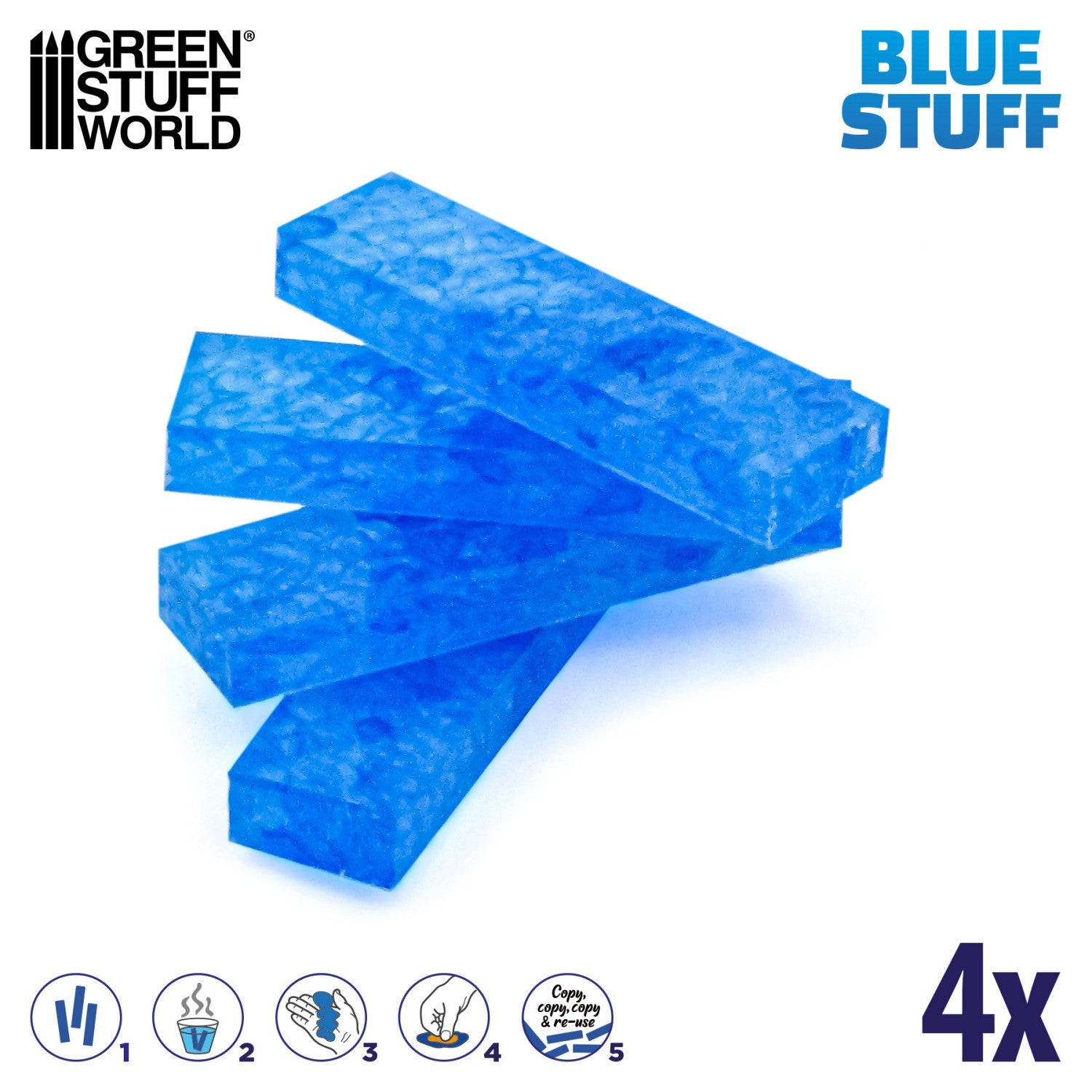 Green Stuff World Blue Stuff Molds (4 bars) | Free Miniature with Every ...