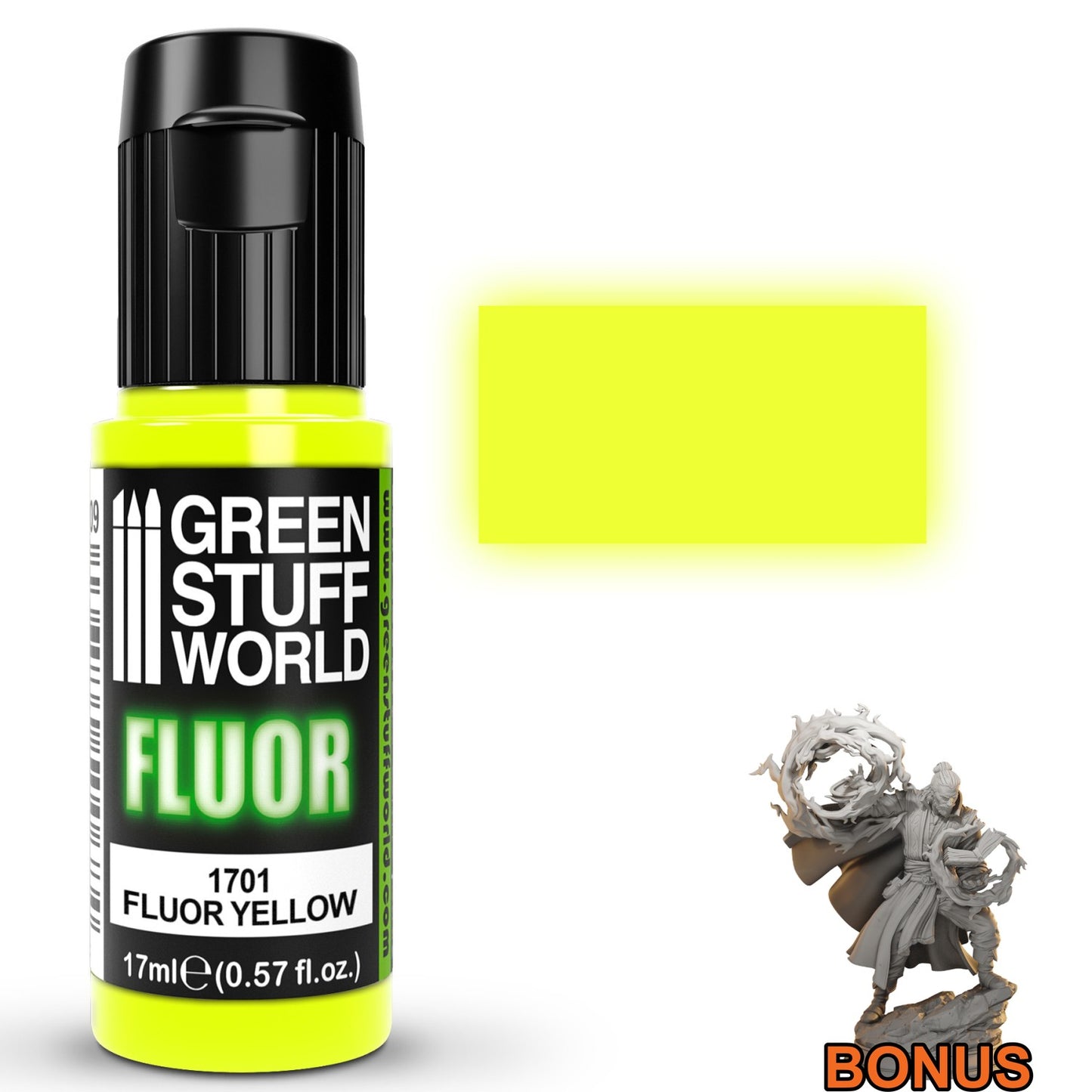Green Stuff World Fluor Paint Yellow 17ml