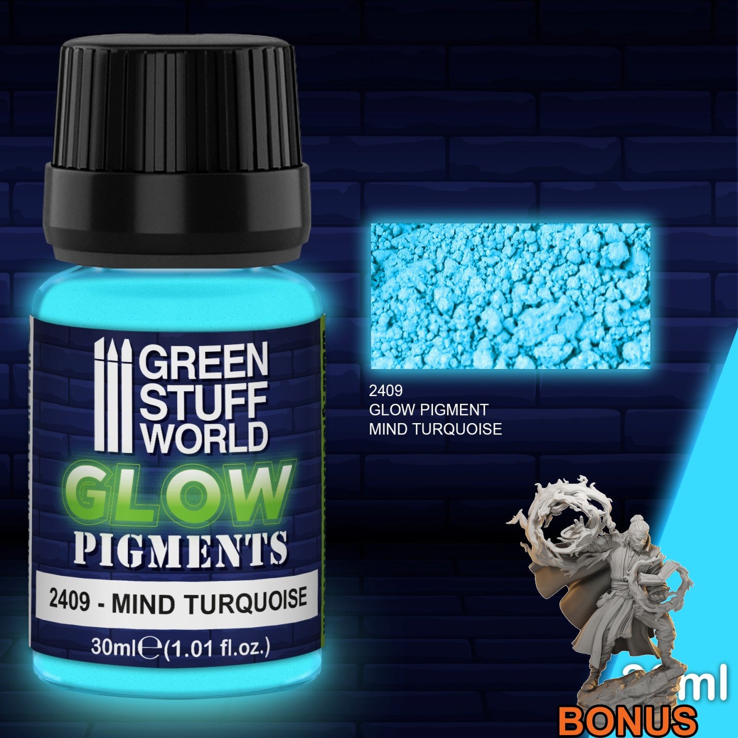 Green Stuff World Glow in the Dark Pigment Mind Turquoise 30ml