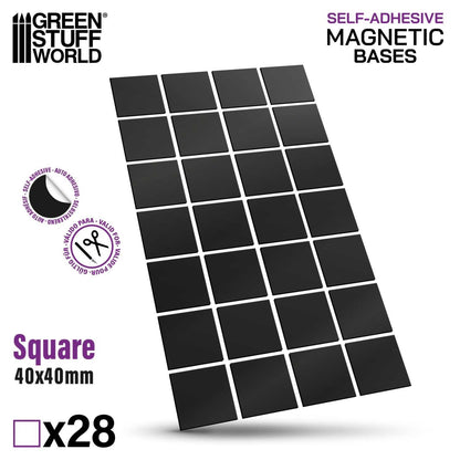 Green Stuff World Magnetic Precut Sizes - Adhesive Squares 40x40mm - view 2