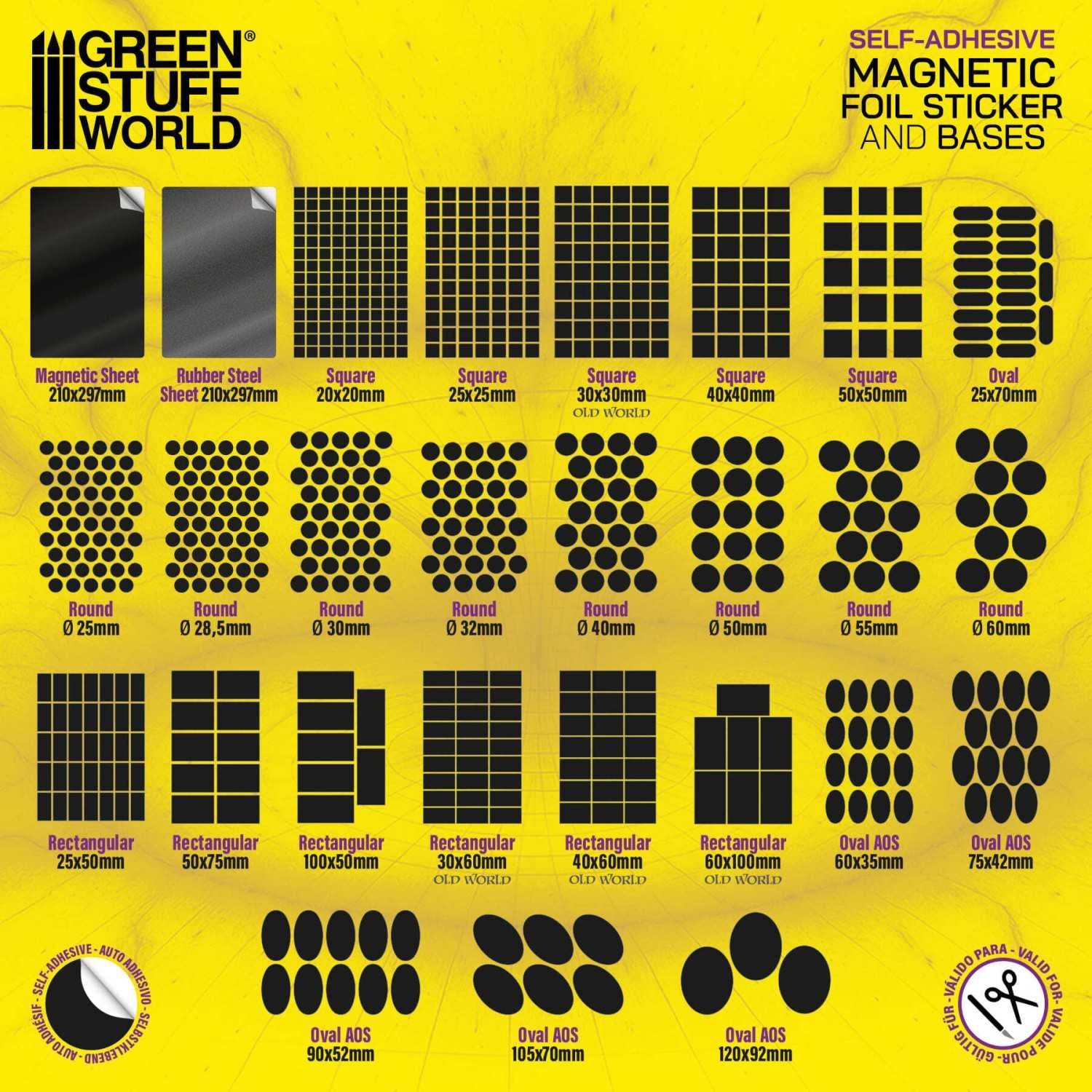Green Stuff World Magnetic Precut Sizes - Adhesive Squares 40x40mm - view 3
