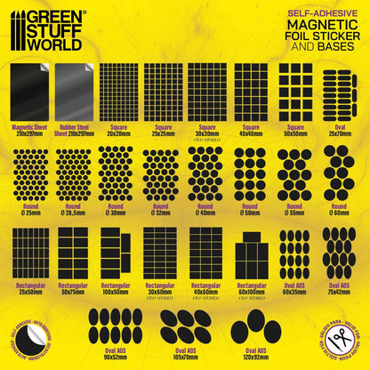 Green Stuff World Magnetic Precut Sizes - Adhesive Squares 40x40mm - view 3