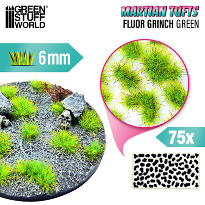 Green Stuff World Martian Tufts 6mm - FLUOR GRINCH GREEN - view 2